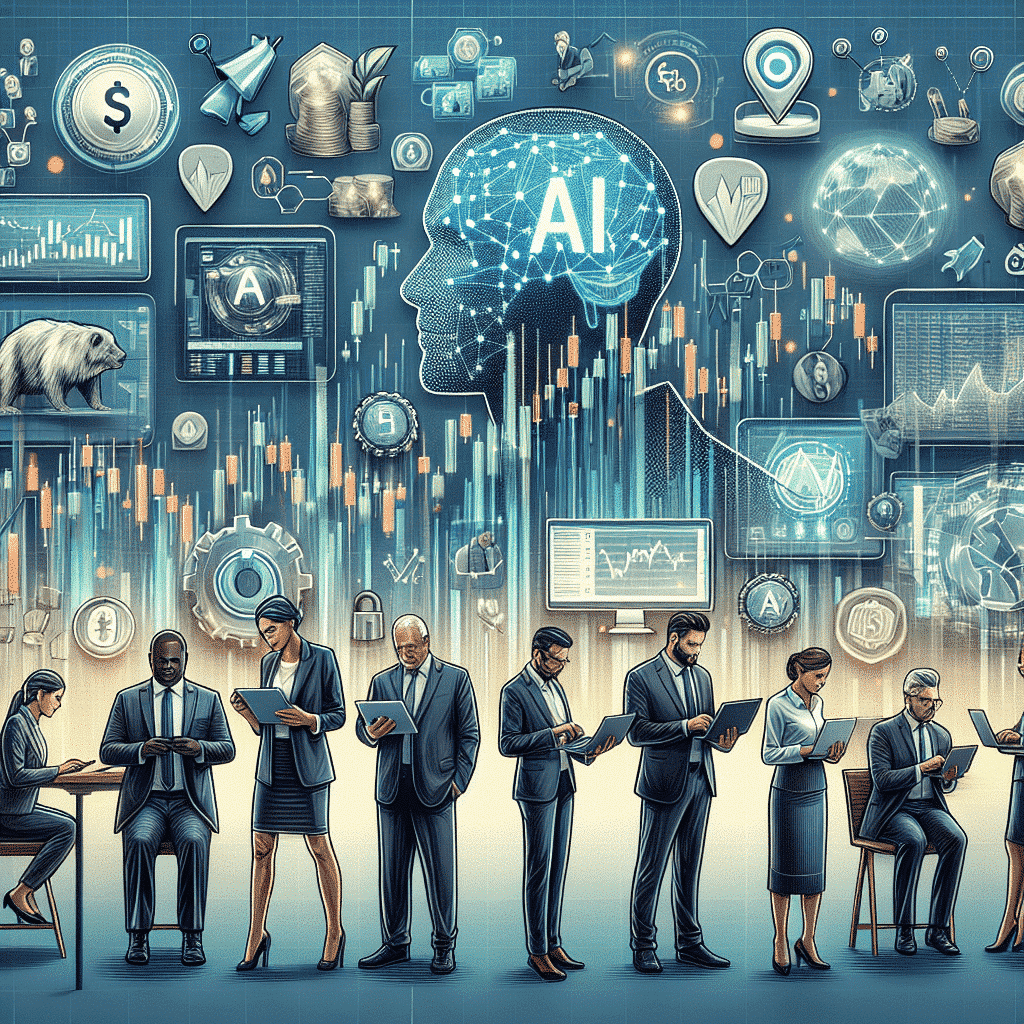 Illustration of key features in a reliable trading signal provider with digital financial charts and AI technology symbols.